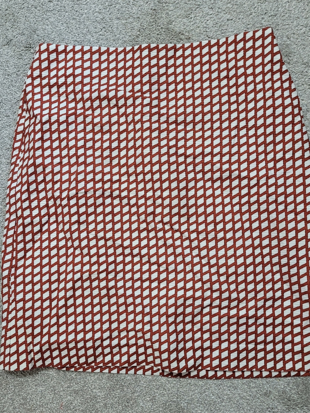 Vintage Ann Taylor Rust Red Patterned Women's A-Line Skirt Size 8